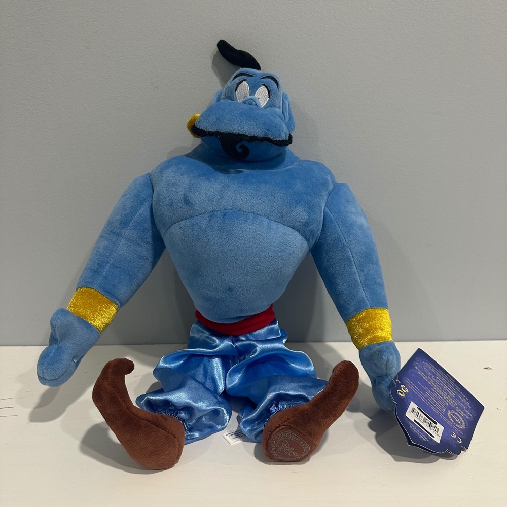 NWT Disney Store Aladdin Genie Plush Diamond Edition Blue‎ Satin Pants